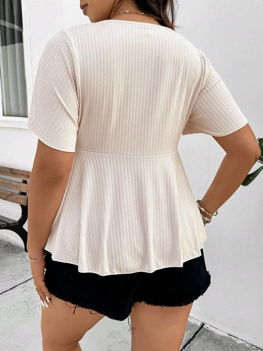 Plus Size Square-Neck Top (Casual Edition)